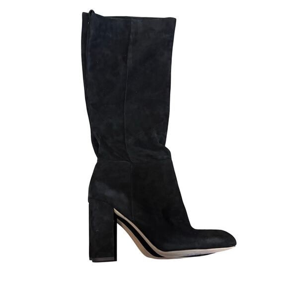Sam Edelman Women’s Black Knee High Chunky Heel Faux Suede Boots Sz 9.5 - Picture 6 of 6